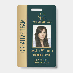 Crachá de Identificação Verde Personalizado para F