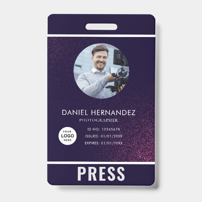 Crachá de Imprensa Fotografador (Front)