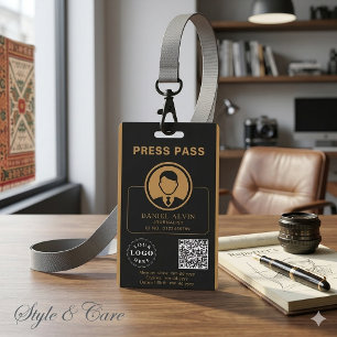 Crachá de Imprensa Personalizado com ID de Foto e
