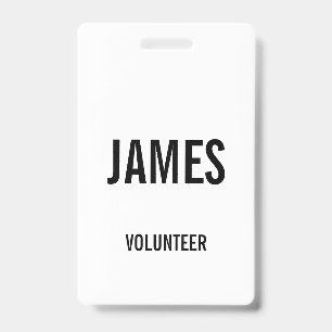 Crachá de Informações de Evento do Nome do Voluntá