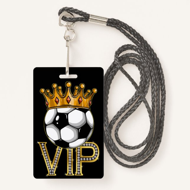 Crachá de Lanyard de Futebol VIP (Frente com cordão)