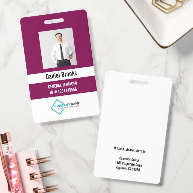 Crachá de Logotipo de Funcionário com Foto Persona (Escritório)