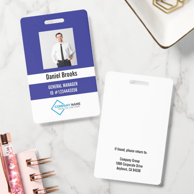 Crachá de Logotipo de Funcionário com Foto Persona (Escritório)