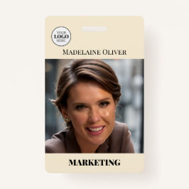 Crachá de logotipo do Creme de Código QR para ID d