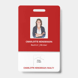 Crachá de logotipo do Red Real Estate Agent
