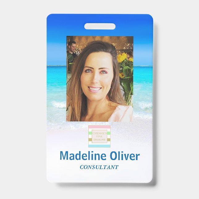 Crachá de logotipo para identificação de foto Ocea (Frente)