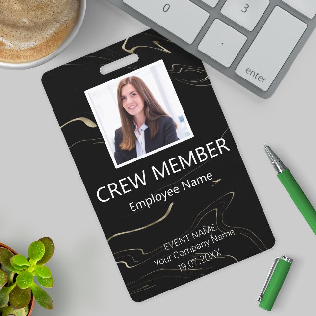 Crachá de mármore de evento de código QR de membro (Criador carregado)