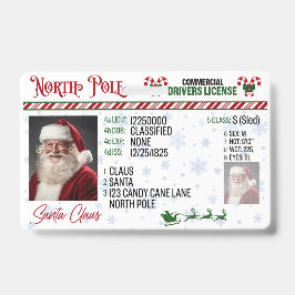 Crachá de Natal da Licença do Motorista Santa Clau