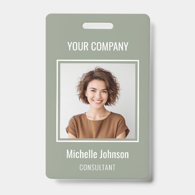 Crachá de Negócios Personalizado Simples Nome do F (Frente)