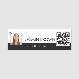 Crachá de Nome & Código QR Personalizado Etiqueta 