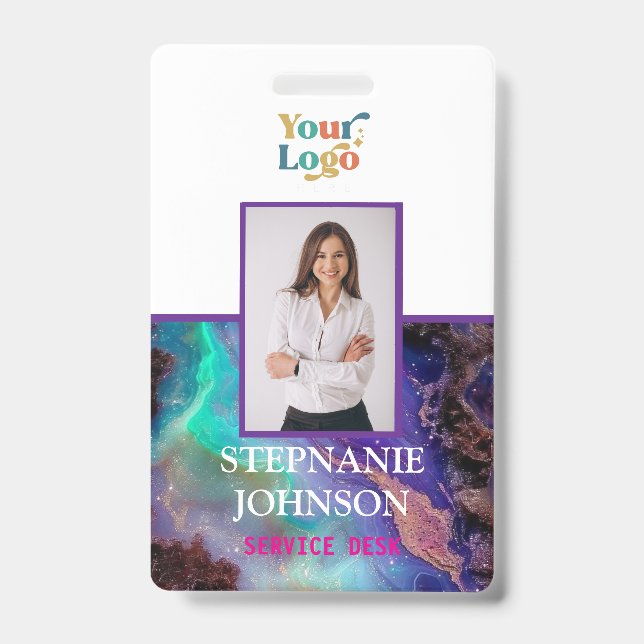 Crachá de Nome com Foto Personalizada do Funcionár (Frente)