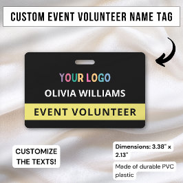 Crachá de Nome com Logotipo do Evento de Voluntari