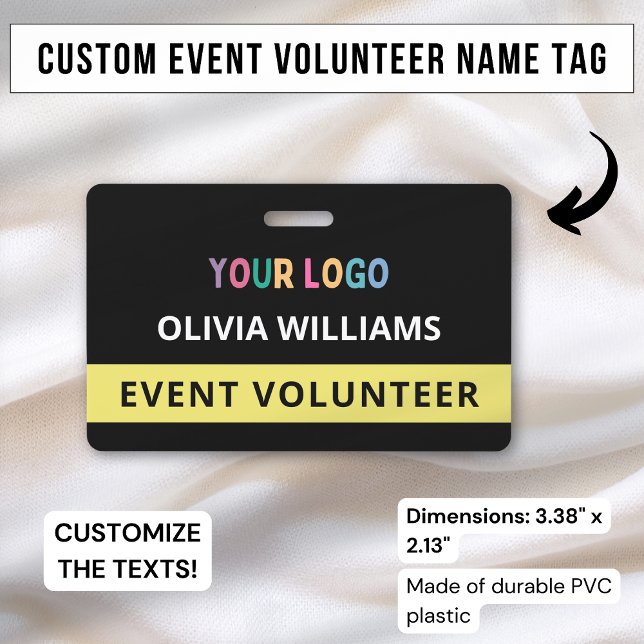 Crachá de Nome com Logotipo do Evento de Voluntari (Criador carregado)