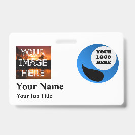 Crachá de Nome com Logotipo Personalizado e Foto