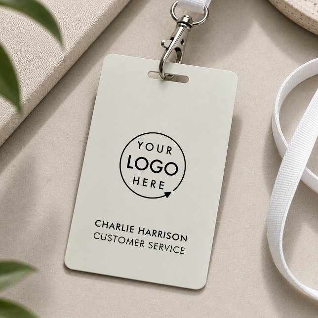 Crachá de Nome | Crachás de Identificação Personal (Minimal company branded staff ID badges for business events & employee identity.)