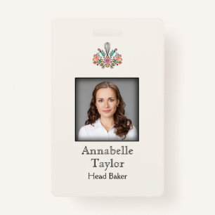 Crachá de nome da padaria