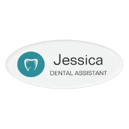 Crachá de Nome de Assistente Dental Mínimo Logotip