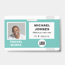 Crachá De Nome De Foto E Logotipo Do Funcionário