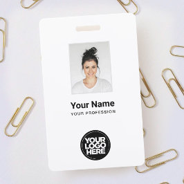 Crachá de Nome de Funcionário Branco Personalizado