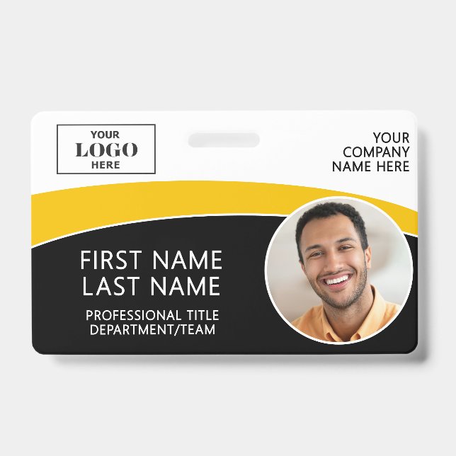 Crachá de Nome de Funcionário com Código de Barras (Frente)