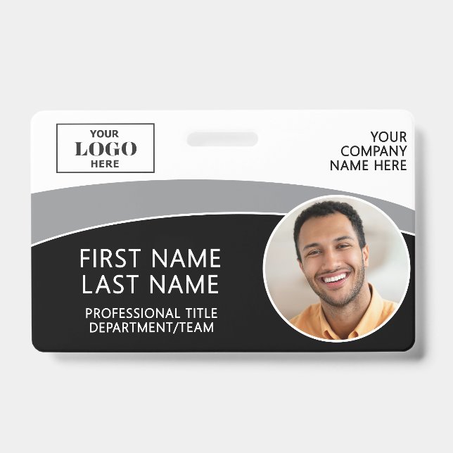 Crachá de Nome de Funcionário com Código de Barras (Frente)