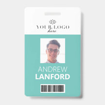 Crachá de Nome de Funcionário | Logotipo e Cor Per