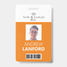 Crachá de Nome de Funcionário | Logotipo e Cor Per