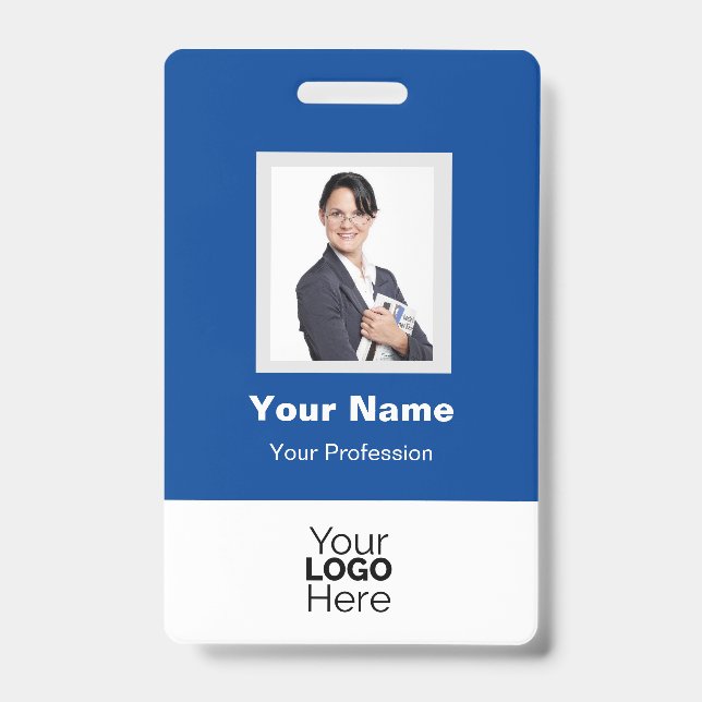 Crachá de Nome de Funcionário Personalizado com Fo (Frente)