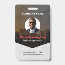 Crachá de nome de funcionário personalizado, foto,
