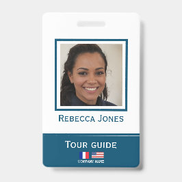 Crachá de nome de guia de turismo personalizado ID