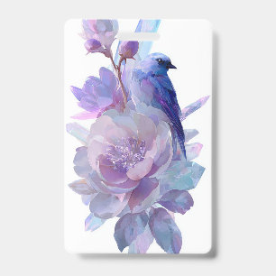 Crachá de Nome de Pássaro Floral Pastel