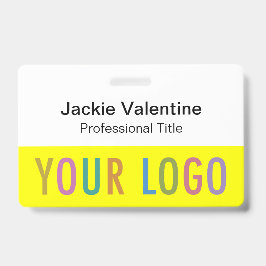 Crachá de Nome de PVC Amarelo com Clip Reel ou Lan