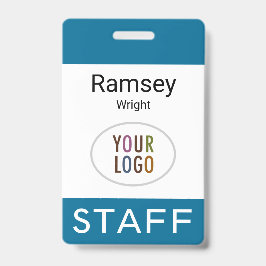 Crachá de Nome do Funcionarios Azul do Mar Oceano 