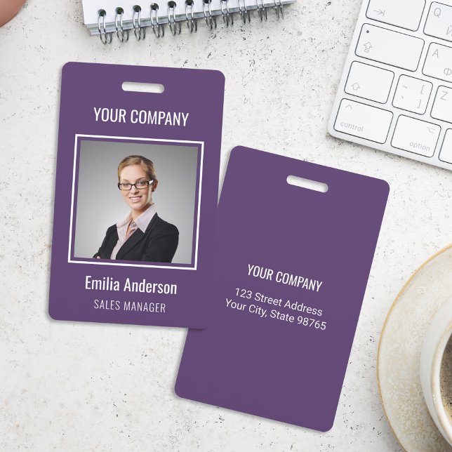 Crachá de Nome e Foto de Funcionário Personalizado (Criador carregado)