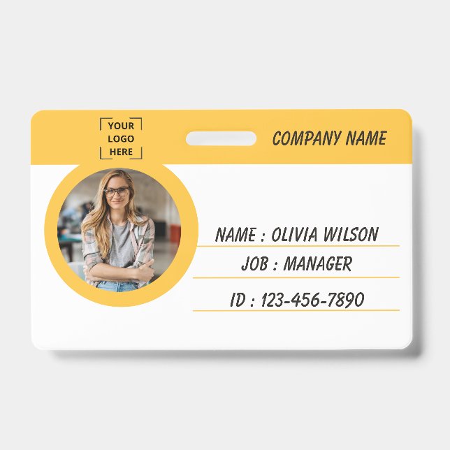 Crachá de Nome Personalizado Botão de ID de Funcio (Frente)