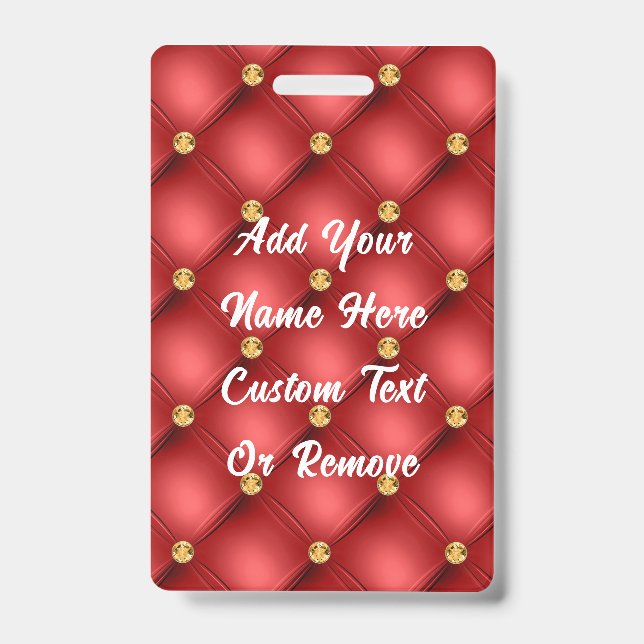 Crachá de Nome Personalizado Tufado com Ouros Dour (Frente)