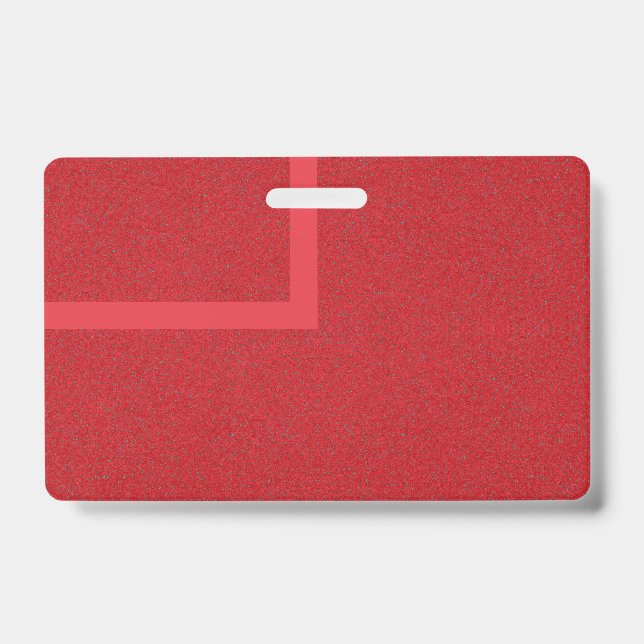 Crachá de Nome Texturizado em Forma de L Vermelho  (Frente)