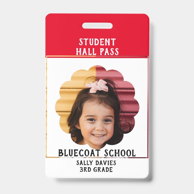 crachá de passagem para o banheiro da escola para  (Frente)