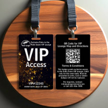 Crachá de Passagem VIP | Código QR e Logotipo Pret