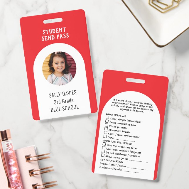 Crachá de Passe de Sanitário para Aluno | Reutiliz (Escritório)