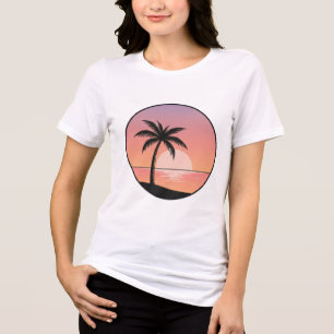 Crachá de Praia ao Pôr do Sol – Camiseta Tropical