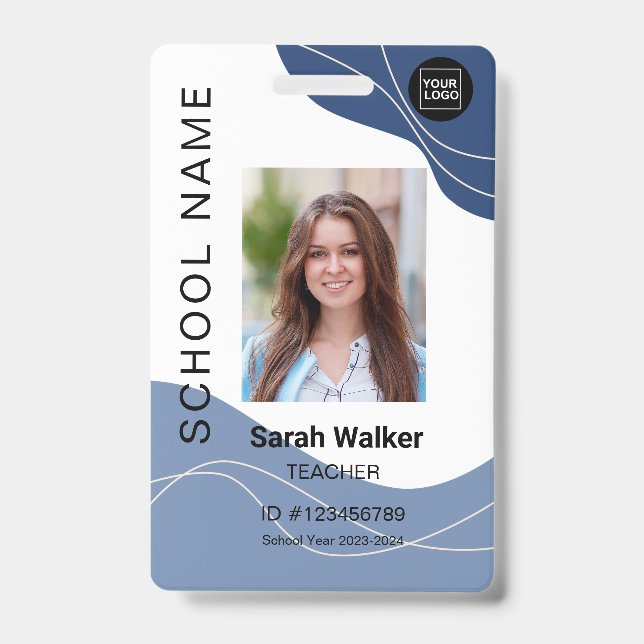 Crachá de professor de um estudante funcionário az (Frente)