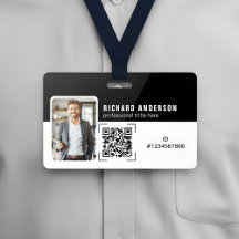 Crachá de QR Code Corporativo Profissional ID de F