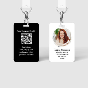 Crachá de QR Code de Foto de Funcionário Moderno P