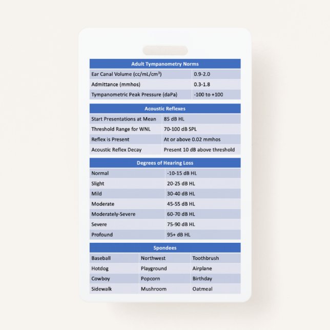Crachá de Referência/Crachá de Audiologia (Frente)