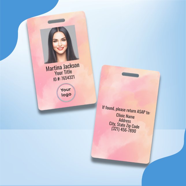 Crachá de Segurança com Foto e Logotipo do Funcion (A Stylish Employee Photo ID Badge with ample space for your logo or QR code.)