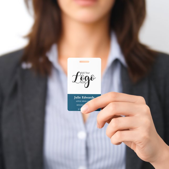 Crachá de segurança com foto e logotipo personaliz (Apresentado)