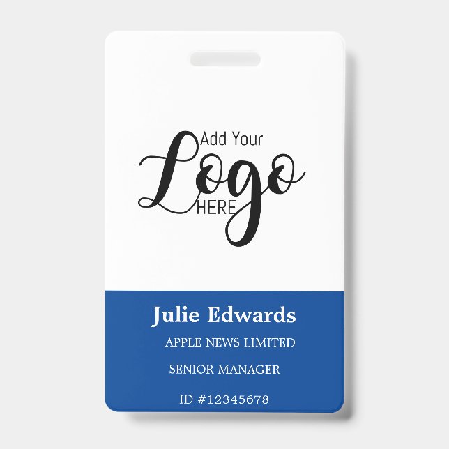 Crachá de segurança com foto e logotipo personaliz (Frente)