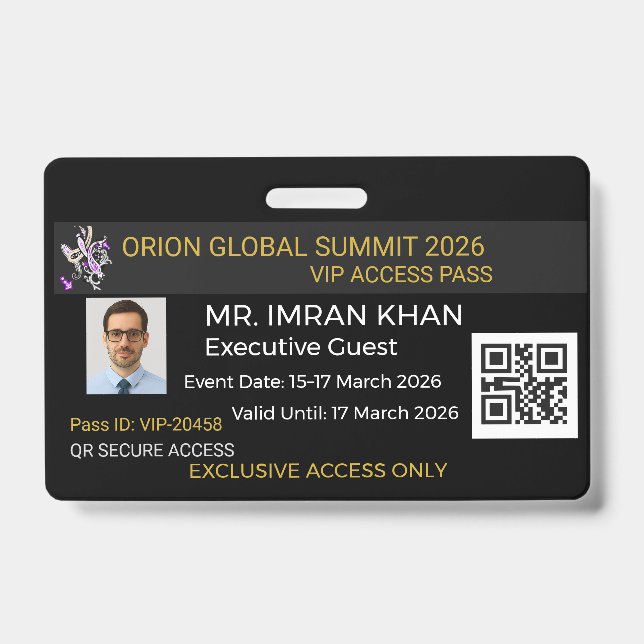 crachá de segurança crachá empresarial crachá VIP! (Frente)