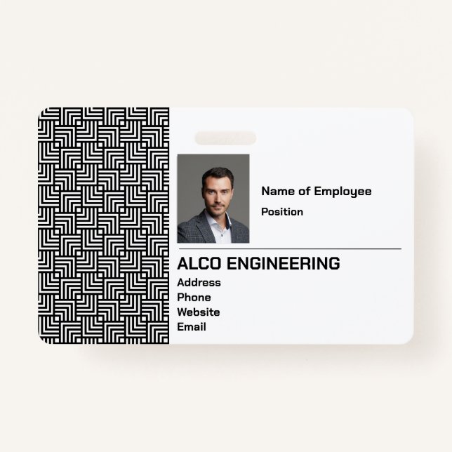 Crachá de Segurança de Fotografias do Funcionário (Frente)